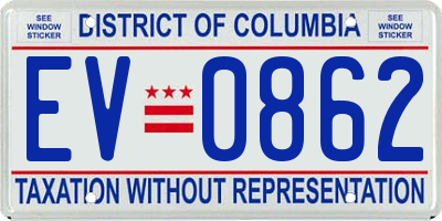 DC license plate EV0862