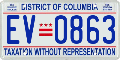 DC license plate EV0863