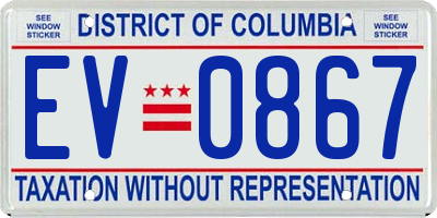 DC license plate EV0867