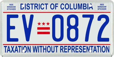 DC license plate EV0872