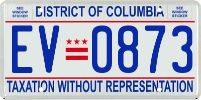 DC license plate EV0873