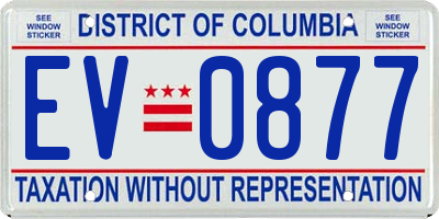 DC license plate EV0877