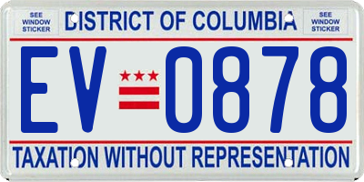 DC license plate EV0878