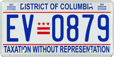 DC license plate EV0879
