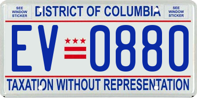 DC license plate EV0880