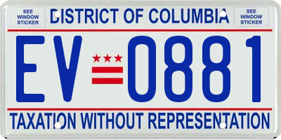 DC license plate EV0881