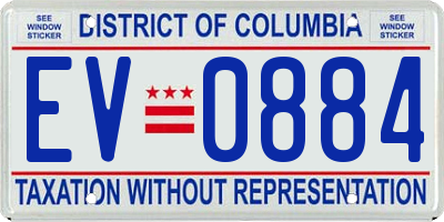 DC license plate EV0884