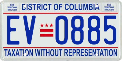 DC license plate EV0885