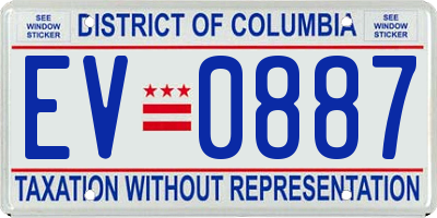 DC license plate EV0887