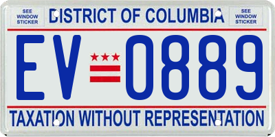 DC license plate EV0889