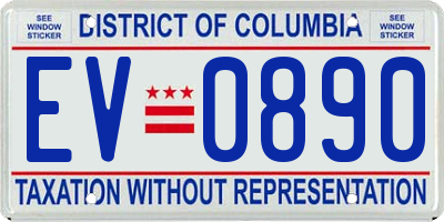 DC license plate EV0890