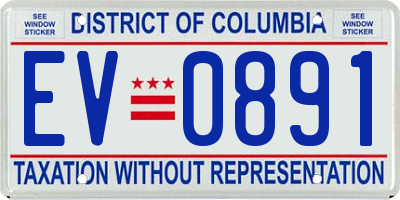 DC license plate EV0891