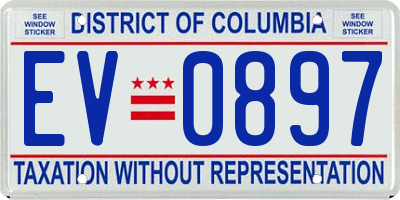 DC license plate EV0897