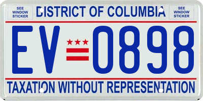 DC license plate EV0898