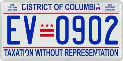 DC license plate EV0902