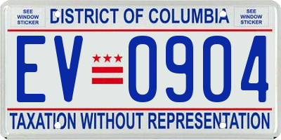 DC license plate EV0904