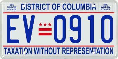 DC license plate EV0910