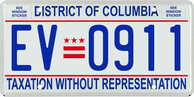 DC license plate EV0911