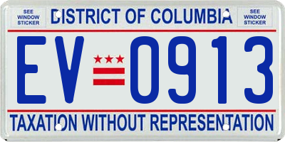 DC license plate EV0913