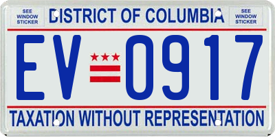 DC license plate EV0917