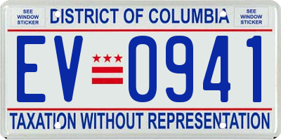 DC license plate EV0941
