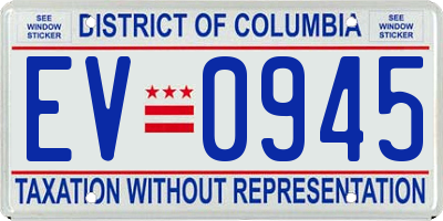 DC license plate EV0945