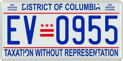 DC license plate EV0955