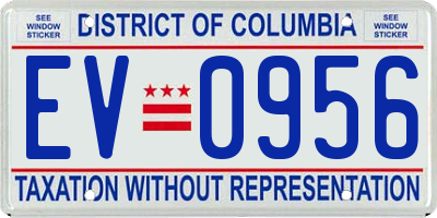 DC license plate EV0956