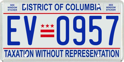 DC license plate EV0957