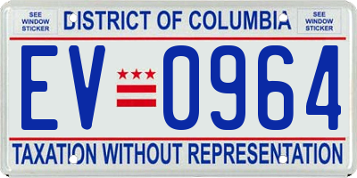 DC license plate EV0964