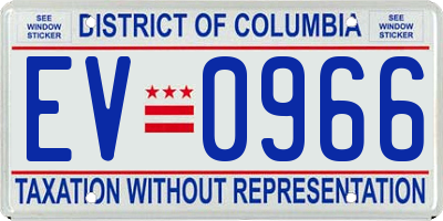 DC license plate EV0966