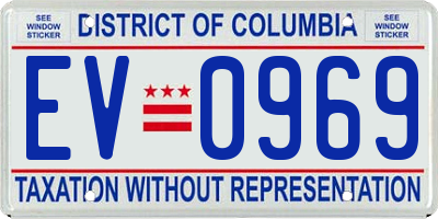 DC license plate EV0969