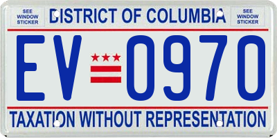 DC license plate EV0970
