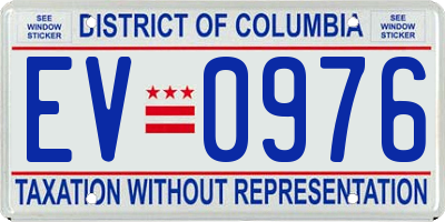 DC license plate EV0976