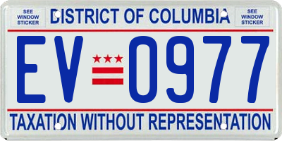 DC license plate EV0977