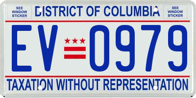 DC license plate EV0979