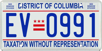 DC license plate EV0991