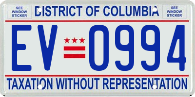 DC license plate EV0994