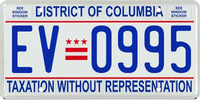 DC license plate EV0995