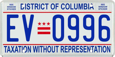 DC license plate EV0996