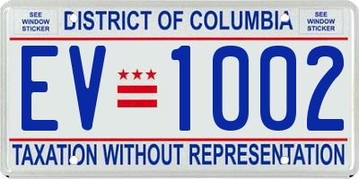 DC license plate EV1002