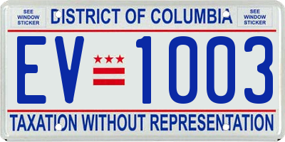 DC license plate EV1003