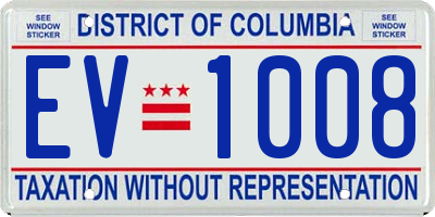 DC license plate EV1008