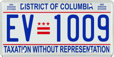 DC license plate EV1009