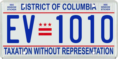 DC license plate EV1010