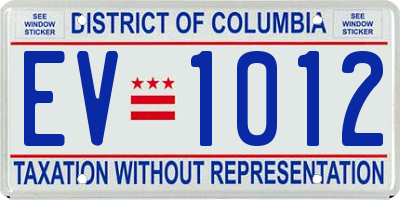 DC license plate EV1012