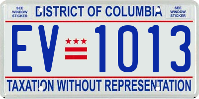 DC license plate EV1013