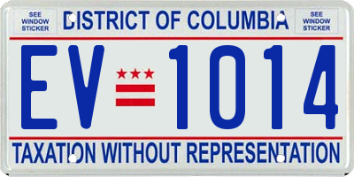 DC license plate EV1014
