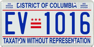 DC license plate EV1016