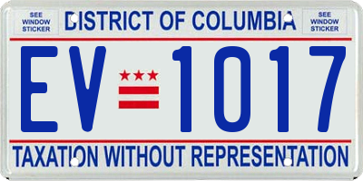 DC license plate EV1017